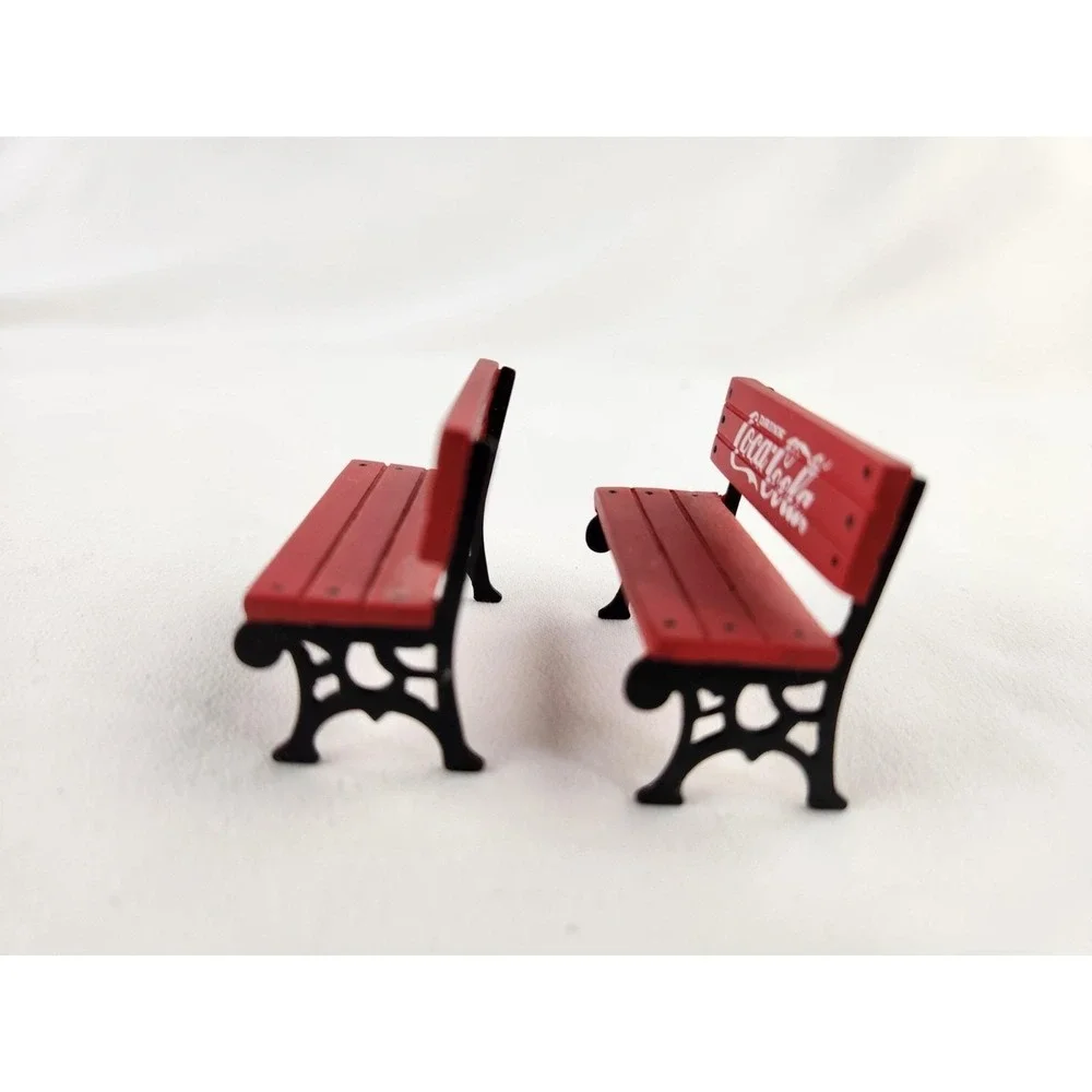Vtg Coca Cola Christmas Town Square Collectible Park Bench #64319 COKE Train